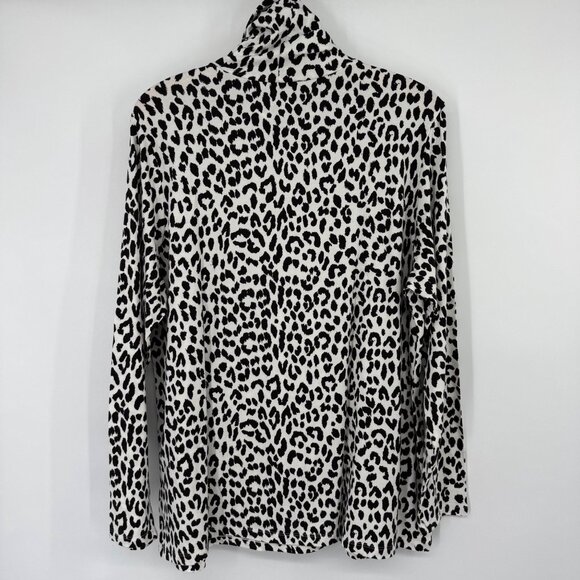 Lands End Womens Leopard Print Long Sleeve Turtleneck Top size 1X shaped fit - Picture 8 of 12